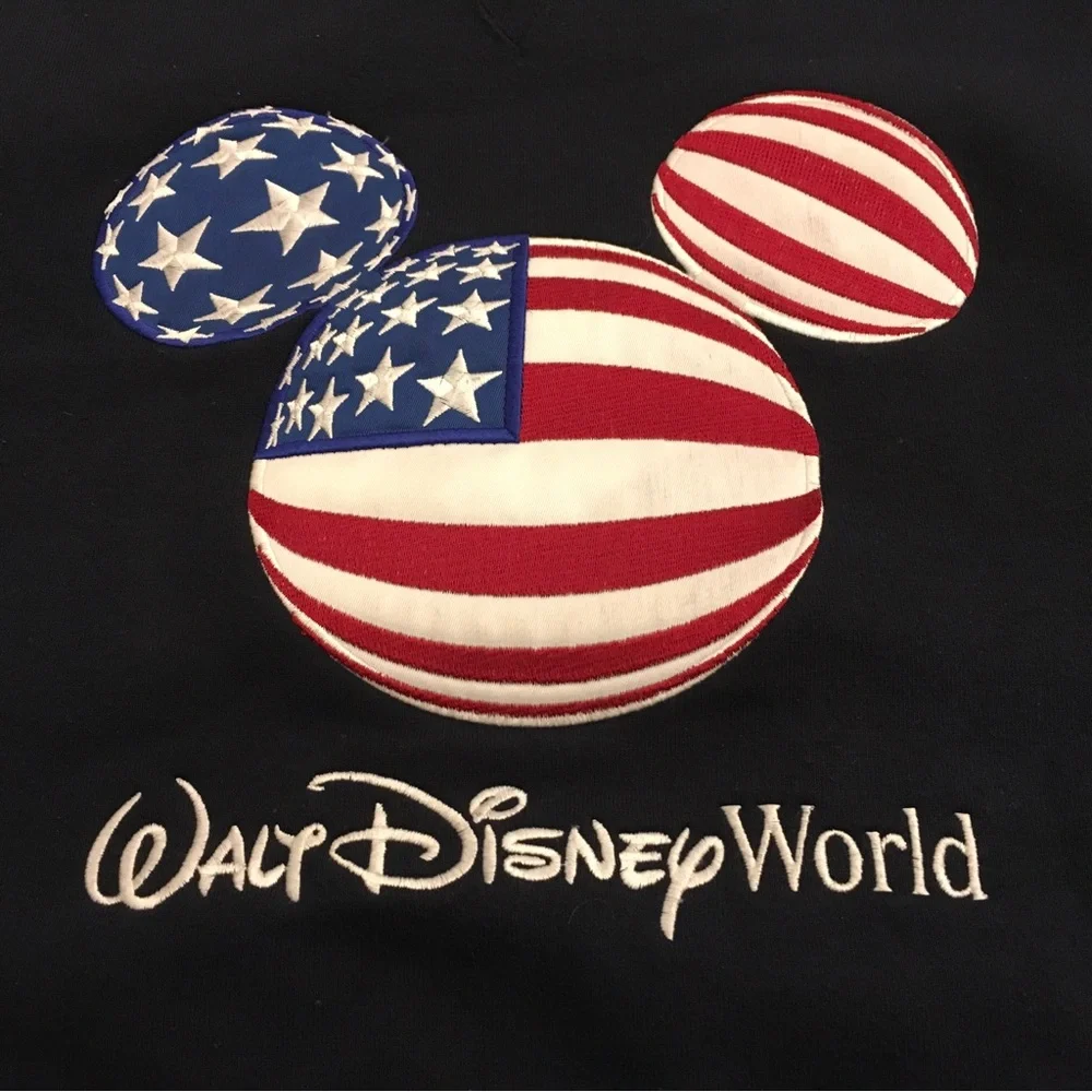 Vintage Awesome!!!!! Disney World Mickey Mouse USA Flag Size Large - Picture 3 of 4